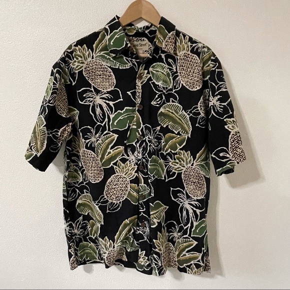 Cooke Street Other - Cooke Street Honolulu Pineapple Aloha Hawaiian Button Down Black Shirt Pocket-L